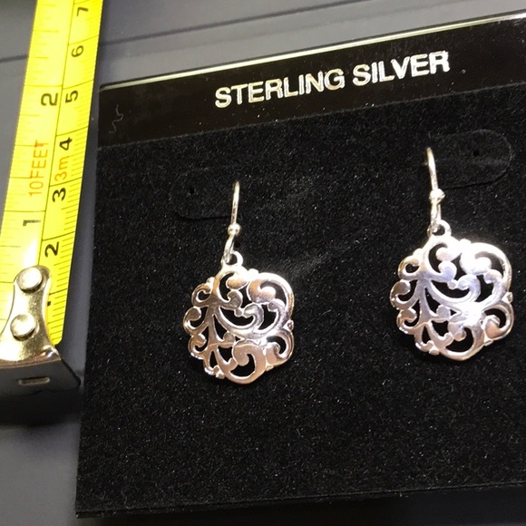 Sterling Silver Pierced Earrings filigree - Picture 3 of 4